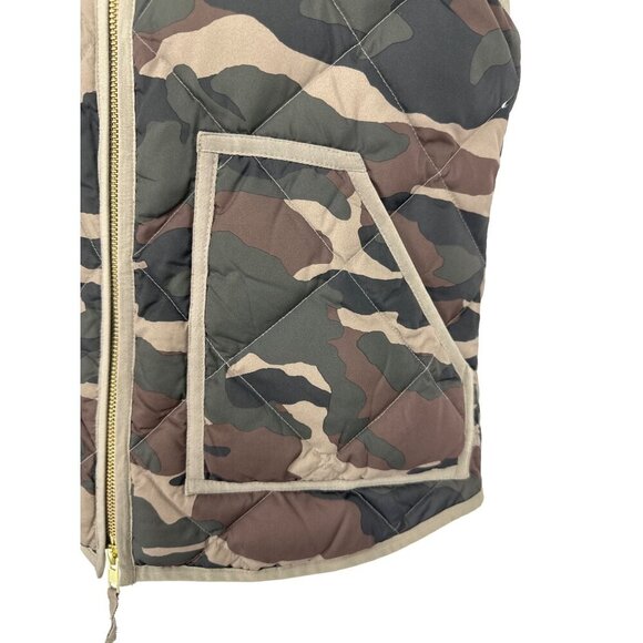 J Crew Women’s Camo Quilted Down Filled Vest Size XS - Picture 2 of 10